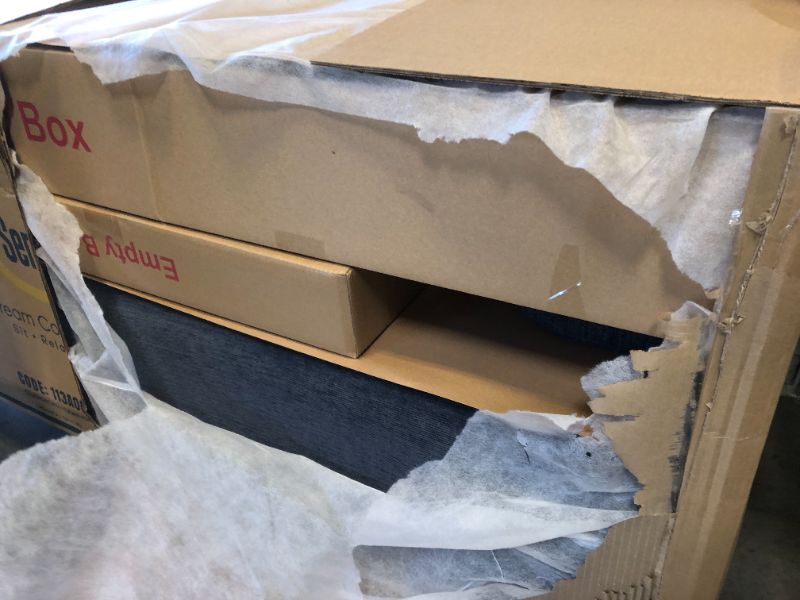 Photo 1 of Serta Glendale 90.2" Queen Size Wall-Hugging Convertible Sofa, Dreamcoil Comfort, Chenille Fabric, Navy