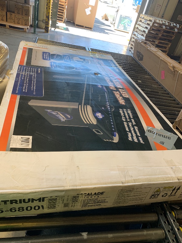 Photo 1 of Triumph Lumen-X Lazer Air Hockey Table – 72" Full-Size LED Light-Up Air Hockey with Glowing Puck, Illuminated Strikers & Electronic Scoring – Arcade-Style Game for Family Fun & Game Rooms