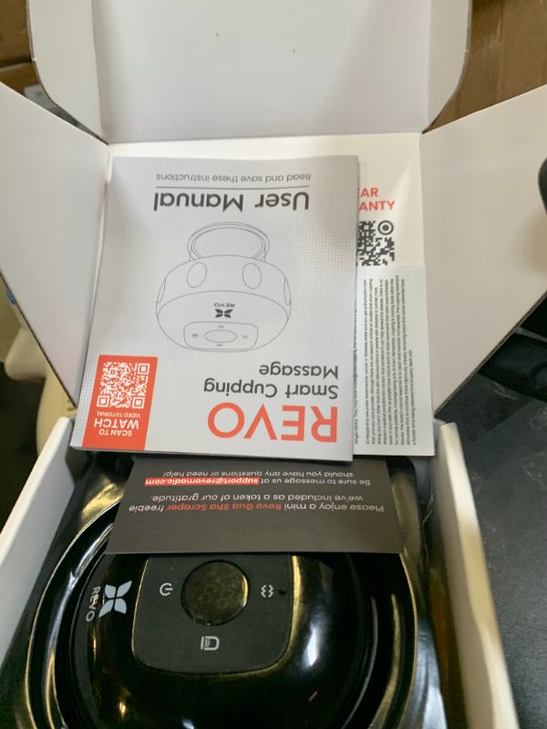 Photo 1 of REVO The Original 4-in-1 Smart Cupping Therapy Massager, Red Light Therapy for Targeted Pain Relief, Knots, Aches, Muscle Soreness, Circulation & Tighter Skin, Portable Cupping Kit