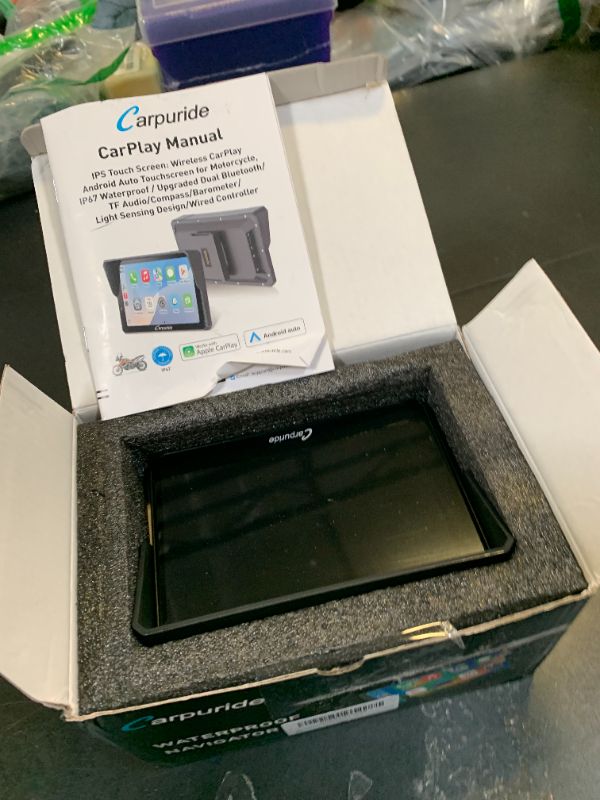 Photo 1 of Carpuride W502S Pro Motorcycle GPS Wireless Carplay/Android Auto, 5" Waterproof Motorbike Touch Screen, with BM05 Mount, Bluetooth Trans, Wired Controller, Navigation
