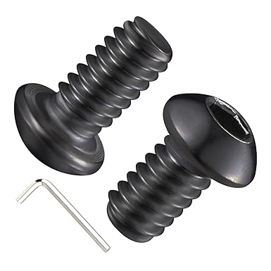 Photo 1 of (50Pcs) 1/4-20 * 1/2 Button Head Socket Cap Bolts Screws, 304 Black Stainless Steel, Allen Hex Drive, Bright Finish, Fully Machine Thread
