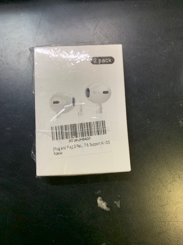 Photo 1 of [Plug and Play] 2 Pack for iPhone Headphones Wired Earbuds/Earphones with Built-in Microphone & Volume Control HiFi Stereo Nosie Reduction for iPhone 14 13 12 11 Pro Max XS XR X 8 7 6, Support All iOS