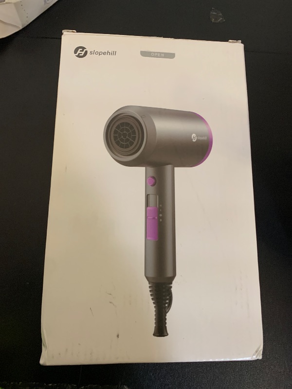 Photo 1 of Slopehill Professional Ionic Hair Dryer, Powerful 1800W Fast Drying Low Noise Blow Dryer with 2 Concentrator Nozzle 1 Diffuser Attachments for Home Salon Travel (Agate Red)