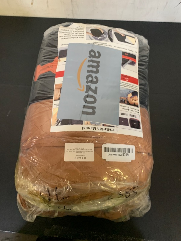 Photo 1 of PetsHome Dog Car Seat for Medium Large Dogs, Detachable Washable Pet Booster Seat with Memory Foam Cushion, Side Pockets, 2 Clip-On Safety Leashes Pet Car Seat for Dog Up to 60 lbs/2 Small Dogs-Brown