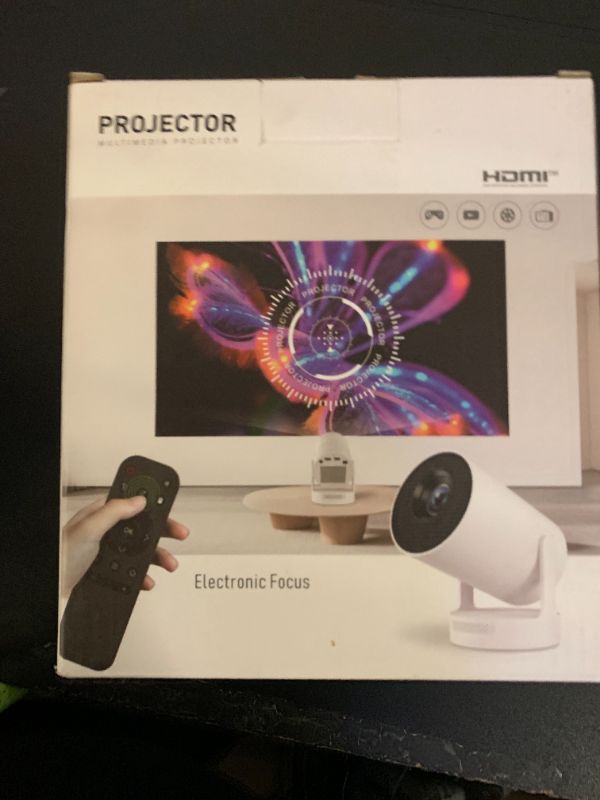 Photo 1 of [Electric Focus]Mini Portable Projector with 4K Support, Bluetooth 5.4 WIFI6, 5watt Sound Base Speaker, 260 ANSI, Android 11, 210° Rotation , Auto Keystone Correction Video Projector HY300 PLUS