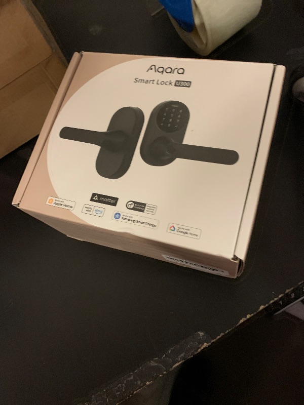 Photo 1 of Aqara Smart Lock U300, Fingerprint Keyless Entry Door Lock with Handle, Matter Over Thread with Apple Home Keys, Touchscreen Keypad, Smart Lever Lock Supports Apple Home, Alexa, Google, IFTTT, Black