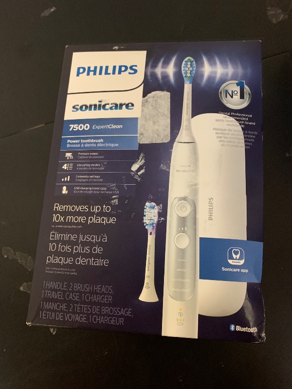 Photo 1 of Philips Sonicare ExpertClean 7500 White, Rechargeable Electric Power Toothbrush, HX9690/06