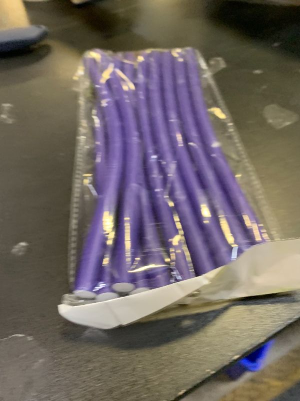 View 2 of 10 Flexible Purple Soft Foam Curling Irons - No Heat, Suitable for Natural, Short, Medium & Long Straight Hair purple 0.31 x 9.4in)