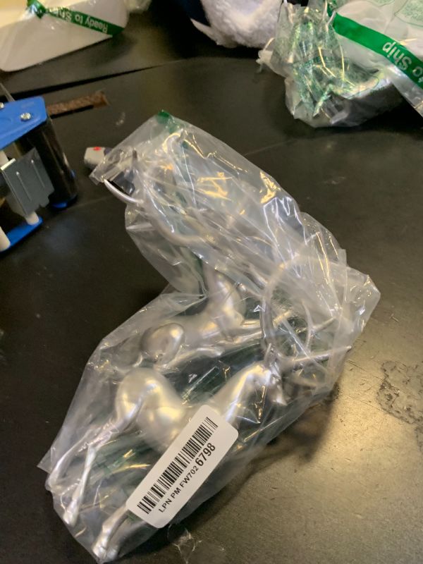 Photo 1 of *HORNS DAMAGED** Zensounding 2PCS Christmas Reindeer Resin Sculptures Deer Ornaments Reindeer Statues Light Luxury Casual Shape Suitable for Indoor or Outdoor Country Style Christmas Home Decoration (Silver)