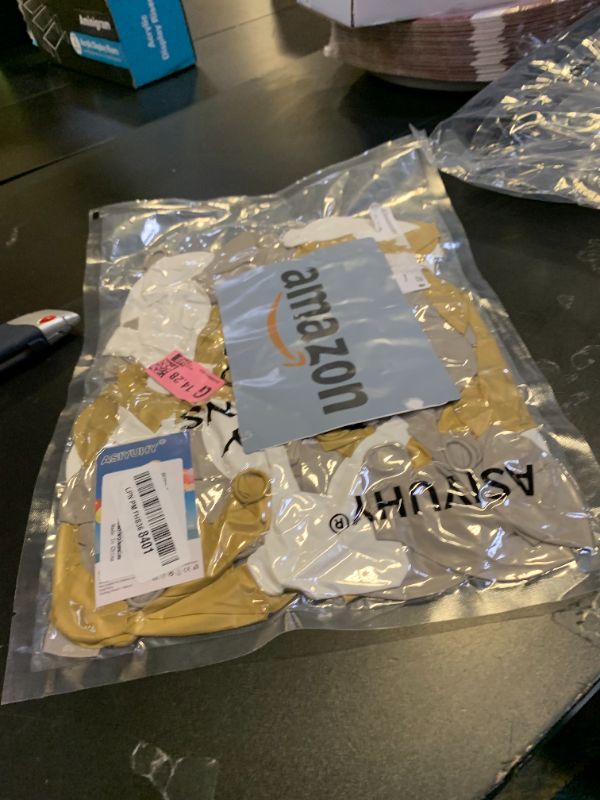 Photo 1 of 100Pcs White and Gold Balloons 12 Inch White Sand Gold Metallic Latex Balloons Beige Gold Party Balloons for Boho Wedding Birthday Baby Bridal Shower Engagement Anniversary Party Decorations