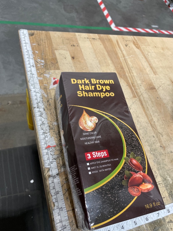 Photo 1 of **FACTORY SEALED** KAISASA Dark Brown Hair Dye Shampoo 3 in 1?Argan Herbal Hair Color Shampoo Covers Gray Hair for Women and Men (16.9 fl.oz Dark Brown)