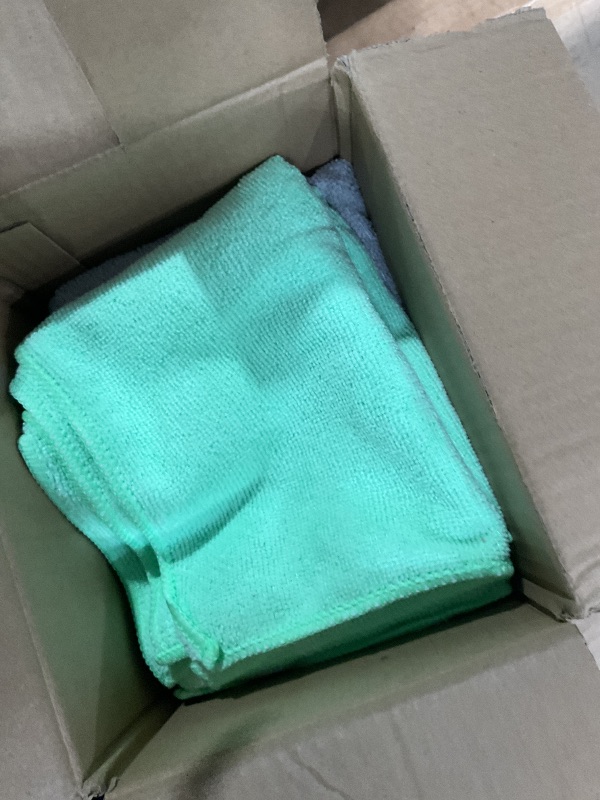 Photo 1 of ***MISSING ITEMS
Amazon Basics Microfiber Cleaning Cloths, Ultra Soft and Absorbent, Free from Streaks/Lint/Scratch for Cars, 16" x 12", Green/Gray/Pink, 24-Pack