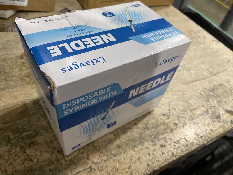 Photo 1 of 100 Pack Disposable 3ml/cc Lab Syringes with 23Ga 1 Inch Needle Luer Lock, Individually Sealed Packed