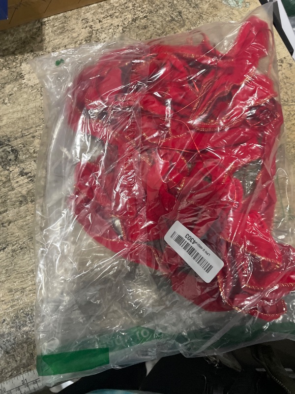 Photo 1 of 2 Pack Red Christmas Bows Outdoor Decorations,12”x20” Large Velvet Wreath Bow with Glitter String Gold Edge for Xmas Tree Topper Home Front Door Decor