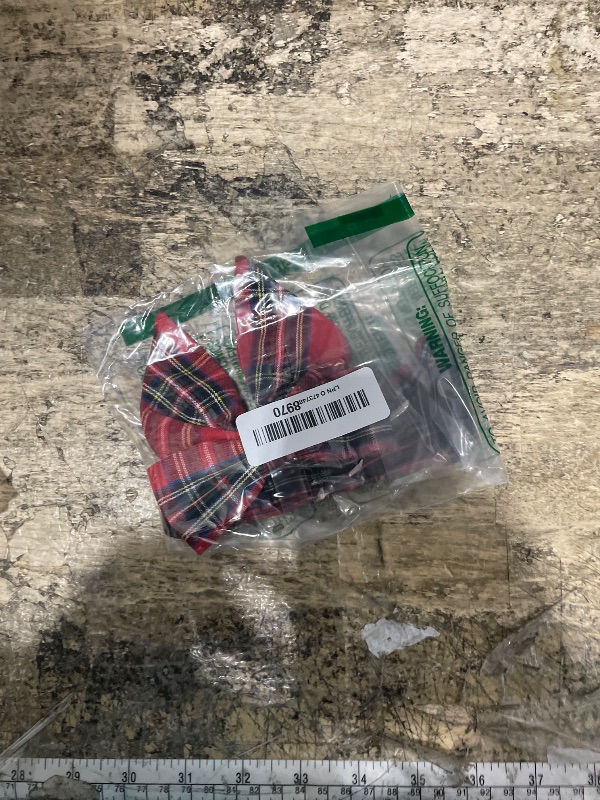 Photo 1 of ADOGGYGO Christmas Dog Collar with Bow, Adjustable Cotton Red Plaid Bowtie Dog Christmas Collars for Small Medium Large Dogs Pets (Small, Xmas)