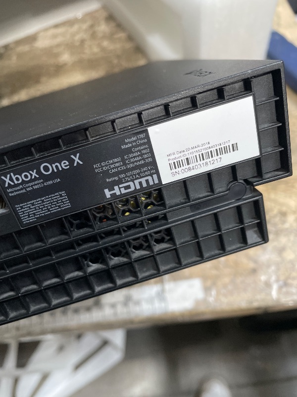 Photo 1 of **NO POWER CORD, UNABLE TO TEST**Microsoft Xbox One X 1Tb Console With Wireless Controller: Xbox One X Enhanced, Hdr, Native 4K, Ultra Hd (Discontinued)