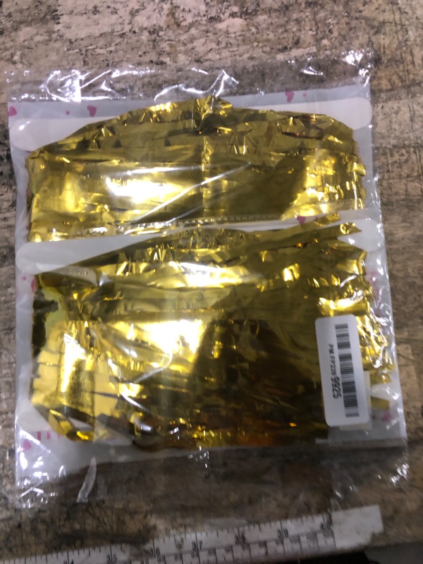 Photo 1 of 2 Pack Gold Backdrop Birthday Decorations Foil Curtain Backdrop Gold Streamers Dance Party Decorations Photo Booth Props for Bachelorette Decorations Christmas Halloween New Years Eve Party Supplies