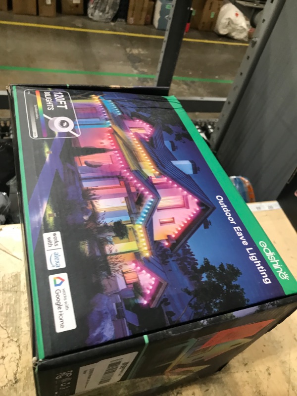 Photo 1 of ***(PARTS ONLY/ NON FUNCTIONAL)***EDISHINE 120ft Smart Permanent Outdoor Lights, 80 LED RGB+IC+Warm/Cool White Eave Light, App+Voice+Remote Control, 50 Scene Modes, IP67 Waterproof for House New Year Decor, Alexa Google Enable