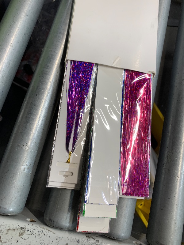 Photo 1 of ***(MISSING TOOL)***Hair Tinsel Kit 12 Colors, 2500 Strands 48 Inches Sparkling Tinsel Hair Extensions with Tool, Fairy Hair Tinsel for Birthday Halloween Christmas New Year Party