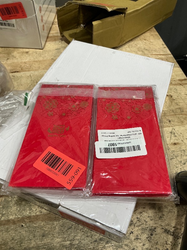 Photo 1 of 20 Pcs Chinese New Year Red Envelopes, 3.4 x 7 Inches Large ? Hong Bao Lucky Money Cash Envelopes, Elegant Floral Design Red Packets Lai See for Spring Festival, Lunar New Year, Weddings, Birthdays