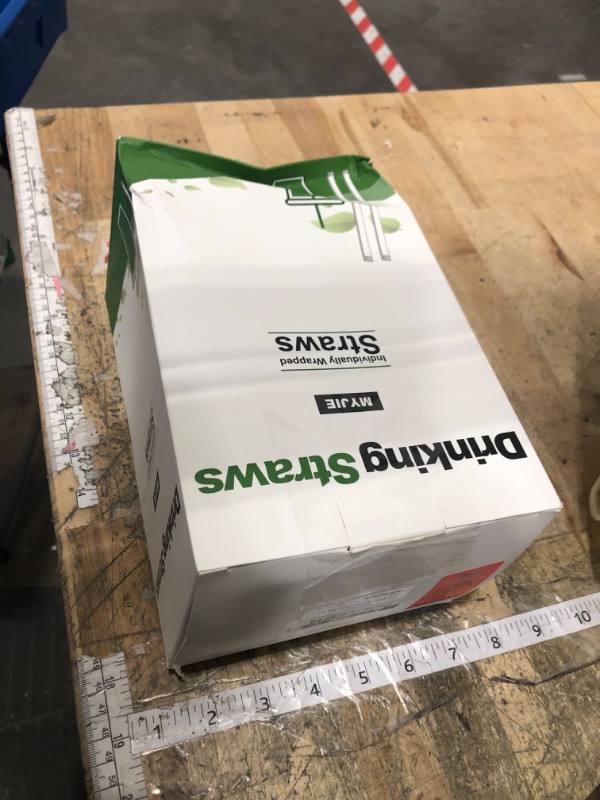 Photo 1 of [400 Pcs] Black Individually Wrapped Disposable Plastic Straws(7.5" longX0.23" diameter)