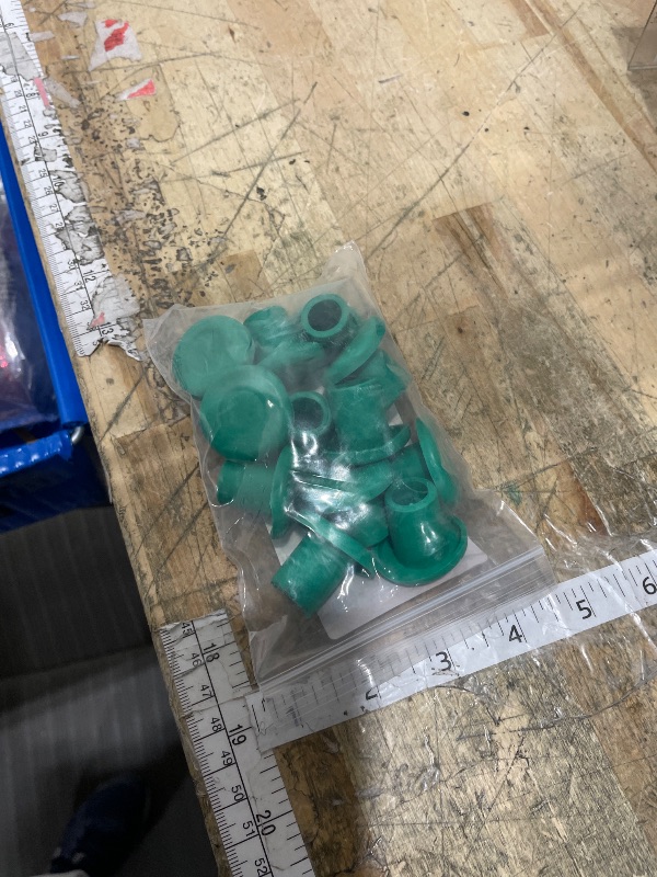 Photo 1 of 12PCS Green Plastic Mushroom Rebar Safety Caps Garden Safety Cane Caps Screw on Rebar Stakes for Garden Canes, ID 16mm/0.63in