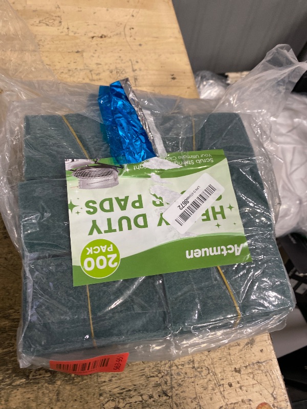 Photo 1 of 200 Pack Green Scrubbing Pads, Heavy Duty Scouring Pads,Dish Scrubber Reusable for Cleaning, Multipurpose Scrub Pads for Household Kitchen Dishes Pots Pans & Metal Grill- 4.3 x 2.75 x 0.3 Inches