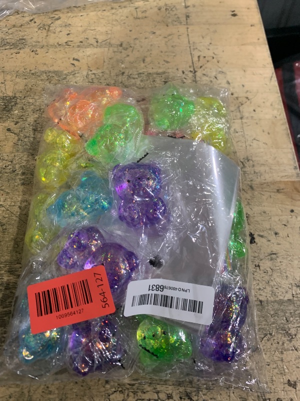 Photo 1 of 24 Pack Valentines Day Classroom Gifts for Kids, Cute Squishy Bear with Valentines Day Cards Glitter Relief Fidget Toy for Boys Girls Valentine Classroom Exchange Goodies Bag Gift Party Favor