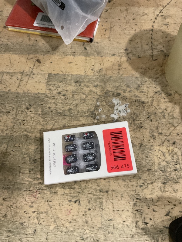 Photo 1 of 24Pcs Silver Gray Christmas Press on Nails Short Square Fake Nails with Glue Snowflake Snowman Design Winter Glitter False Nails Christmas Nails Press ons Full Cover Stick on Nail for Women Nail Art