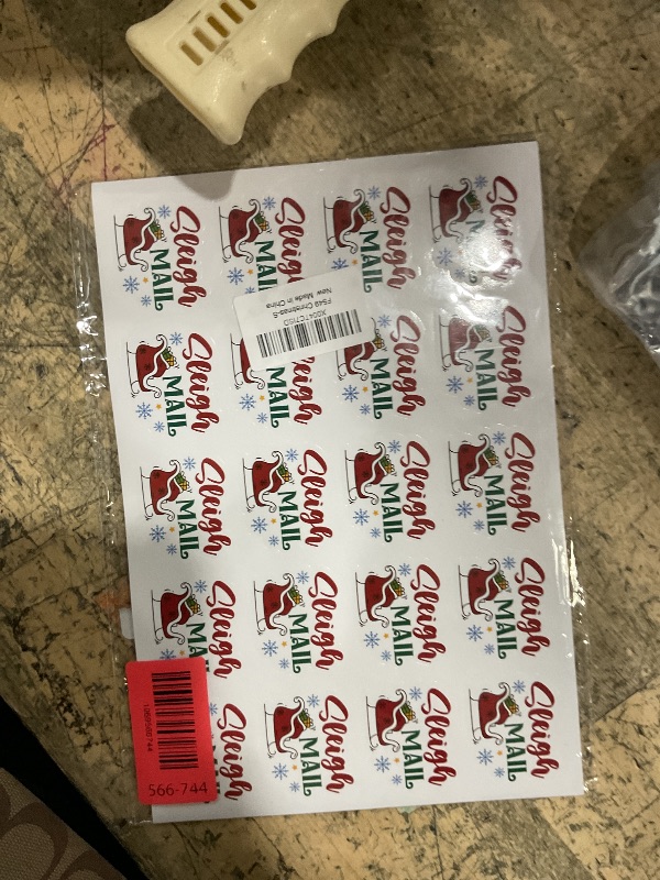 Photo 1 of 200 PCS Christmas Business Packaging Stickers,Sleigh Mail,Holiday Gift Wrapping Thank You Sticker for Envelopes Shipping Boxes Product Packaging