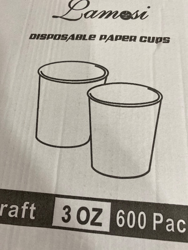 Photo 1 of (mini) Lamosi 600 Pack 3 OZ Kraft Paper Cups, Disposable Bathroom Cups, Small Mouthwash Cup, Hot/Cold Beverage Cup for Home, Kitchen, Stores