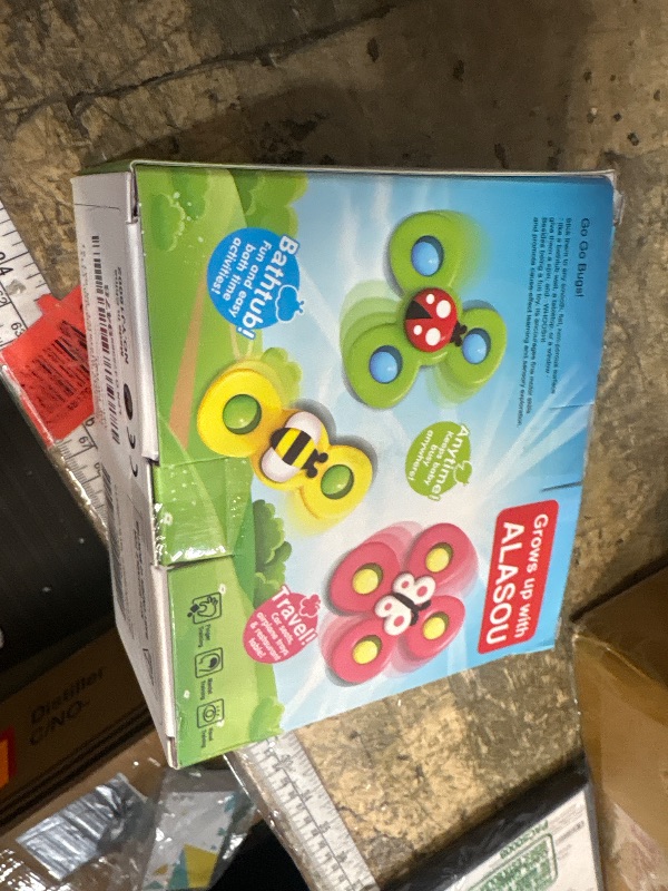 Photo 1 of **Only two** ALASOU 3PCS Suction Cup Spinner Toys for 1 Year Old Boy Girl|Spinning Top 12 18 Months|1 2 Year Old Boy Birthday Gift|Baby Bath Toy for Kids Ages 1-3|Sensory Airplane Travel Toy for Infant Toddlers