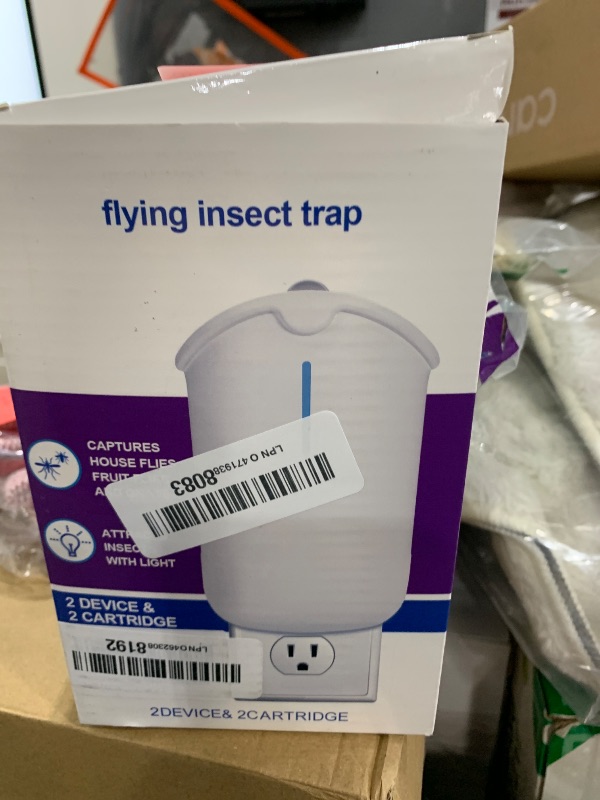 Photo 1 of 2 Flying Insect Traps & 2 Cartridges - Compatible with M364A Refill - Plug in Fruit Fly Trap for Indoor - Bug Catcher for Gnats, House & Fruit Flies - Use in Any Room (2 Device & 2 Cartridges)