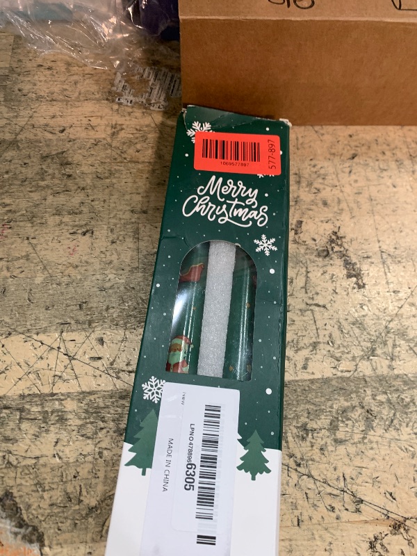 Photo 1 of 2 Pack Christmas Taper Candles, 10 Inch Unscented Candlesticks with Santa and Sleigh for Holiday Table Centerpiece, Fireplace Mantel, Advent Wreaths, Winter Weddings, Seasonal Home Decor