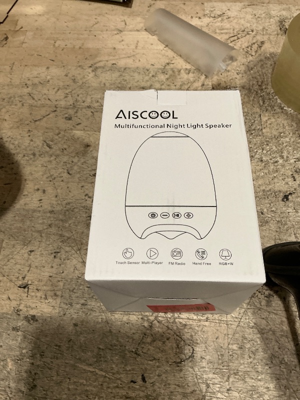 Photo 1 of Aiscool Night Light Bluetooth Speaker, 3D Glass Fireworks Lamp with Touch Control, 7 Colors & Gradient Mode, Rechargeable Bedside Light for Bedroom, Gift for Kids, Teens & Adults (Galaxy White)