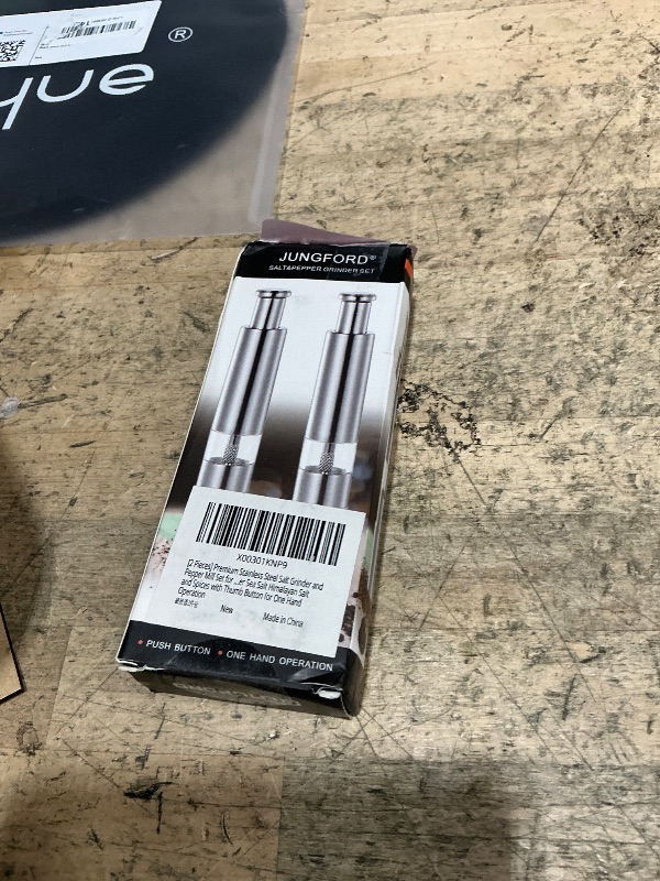 Photo 1 of [2 Pieces] Premium Stainless Steel Salt Grinder and Pepper Mill Set for Pepper Sea Salt Himalayan Salt and Spices with Thumb Button for One Hand Operation