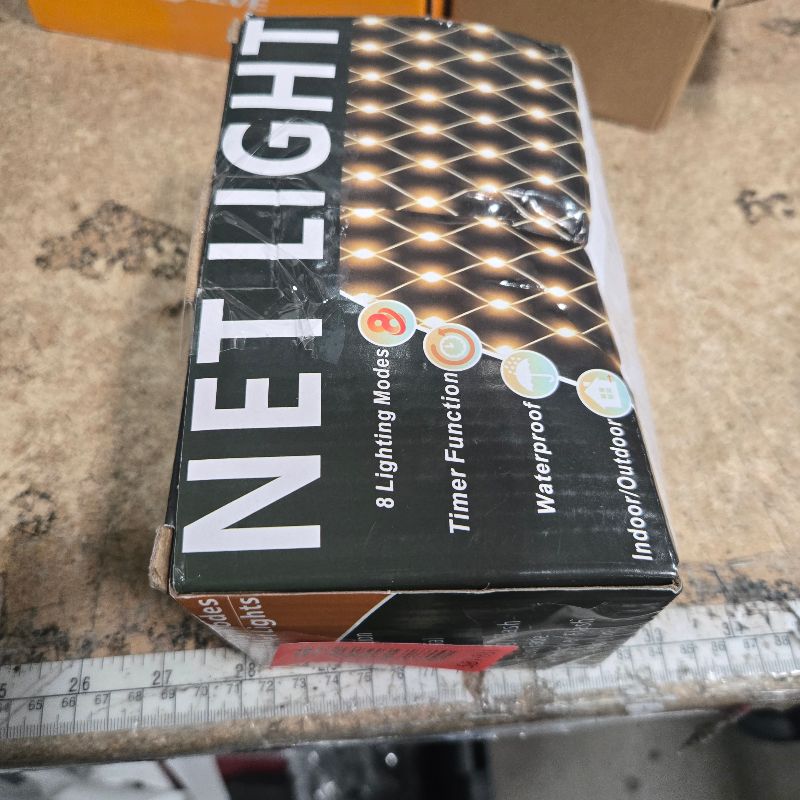 Photo 1 of ***MINOR LIGHT DAMAGE***300 LED Net Lights for Bushes, 14.8ft x 5ft 8 Modes Christmas Outdoor Mesh Lights Connectable, Waterproof Decorative String Light Plug in for Xmas Tree Garden Wedding Party (Clear Wire, White)