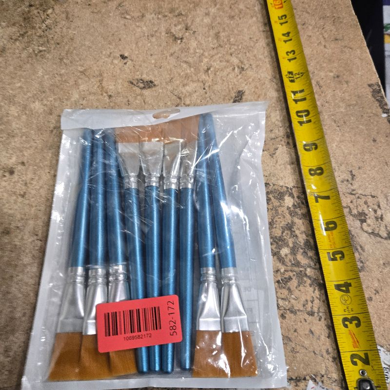 Photo 1 of 10 Pcs Flat Paint Brushes for Acrylic Painting, 1 Inch Art Paint Brushes Artist Painting Brush for Acrylic Watercolor Oil Detail Painting