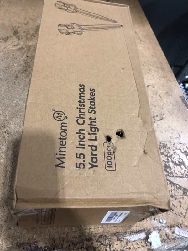 Photo 1 of 100-Pack Christmas Light Yard Stakes, 5.5 Inch Lighting Stakes for C7 C9 Christmas Lights Outdoor, Universal Yard Stakes for Outdoor Holiday Lights Use on Garden Lawn Patio Pathway Walkway – Black