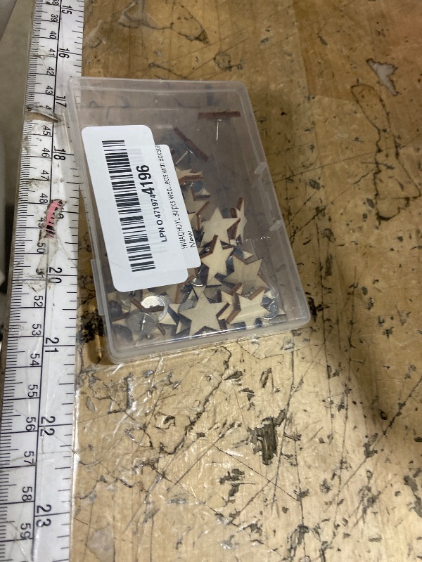 Photo 1 of  Wood Push Pins Star Shape Cute Decorative Thumbtacks for Cork Boards Map Photos Calendar and Home Office Craft Projects with Box?Star?