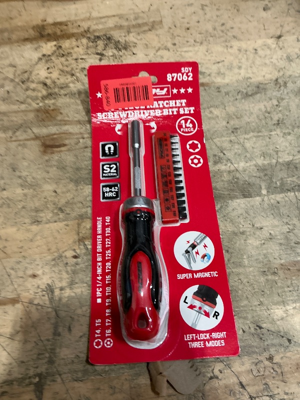 Photo 1 of 14-Piece 1/4? Magnetic Ratcheting Screwdriver Bit Set, T4-T40 Torx Bit Set with 1/4 inch Magnetic Bits Driver Multi-bit Ratchet Screw Drivers for Garage, Home, Work, DIY Repair