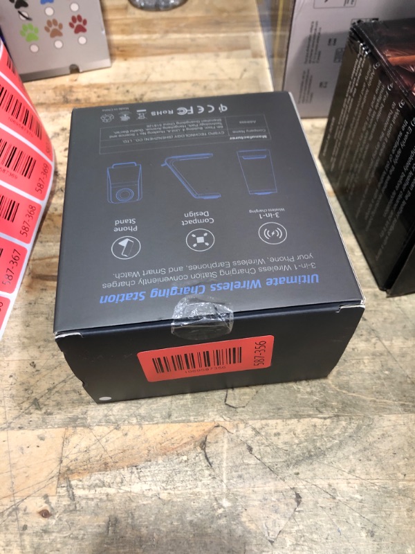 Photo 1 of 3 in 1 Wireless Charging Station, 2025 Upgraded Fast Desk Charger Station for iPhone 17 16 15 14 13 12 Pro Max Plus, Charger Stand for Apple Watch 11 10 9 8 7 6 5 4 3 2 Ultra SE, Airpods 4 3 2 Pro