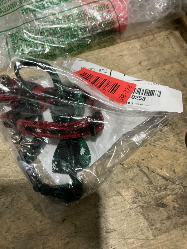 Photo 1 of 2 Pack/Set Christmas Cat Collar Breakaway with Cute Bow Tie and Bell for Kitty Adjustable Safety Plaid