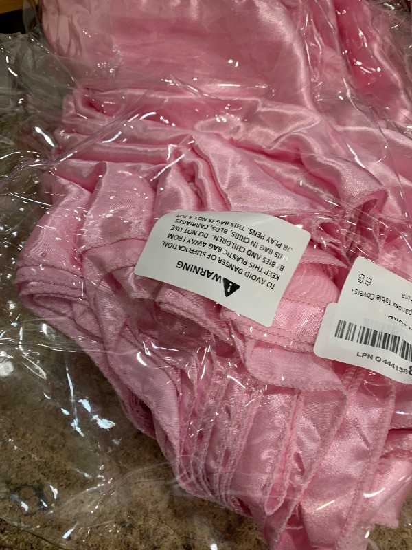 Photo 1 of 10-Pack Satin Table Runner Pink 12 x 108 inches Long, Table Runners for Wedding, Birthday Parties, Banquets Decorations?10 Pack, 12x108 Inch, Pink?