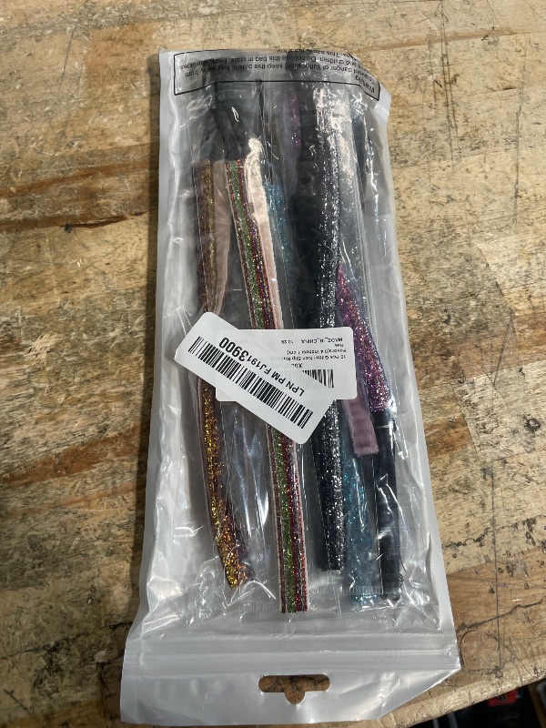 Photo 1 of 10 Pcs Glitter Non Slip Running Headbands Elastic Girls Sports Velvet Sparkly Fabric Stretchy Shiny Headbands Pack Workout Fashion Hair Accessories for Teen Girl Women Party Favors(0.4 Inches/ 1 cm)