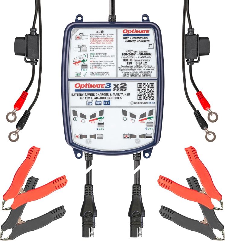 Photo 1 of **NOT NOCO**
Optimate 3 Dual Bank, TM-451, 7-Step 2x12V 0.8A Sealed Battery Saving Charger & maintainer
RETAIL $143