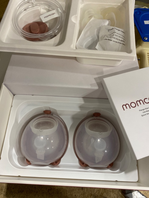 Photo 1 of **Parts Only** Momcozy Breast Pump V1 Pro Hospital-Grade, Hands-Free & Portable Wearable Pump, Upgraded Electric Pump with 3 Fine-Tuned Rhythms|15 Levels, Come with Leak-Proof DoubleFit Flange, Cozy Red.