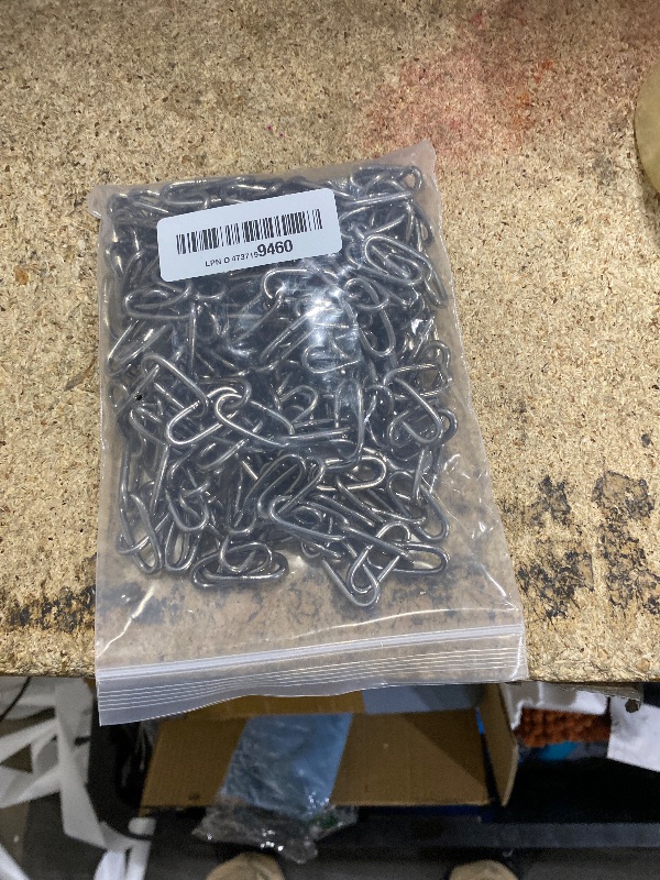 Photo 1 of 1/8 inch Stainless Steel Chain with Spring Snap Hooks, for Indoor Outdoor Pet Dog Chain, Camping, Clothes Hanging, Hanging Chair (0.12 inch-197 inch)