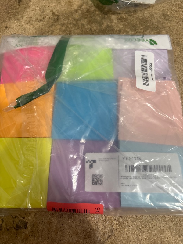Photo 1 of (18 Pads) Sticky Notes 3x3 inch, Self-Stick Pads Bright Colors Sticky Note, Recyclable, Easy to Post for Home, Office, Notebook
