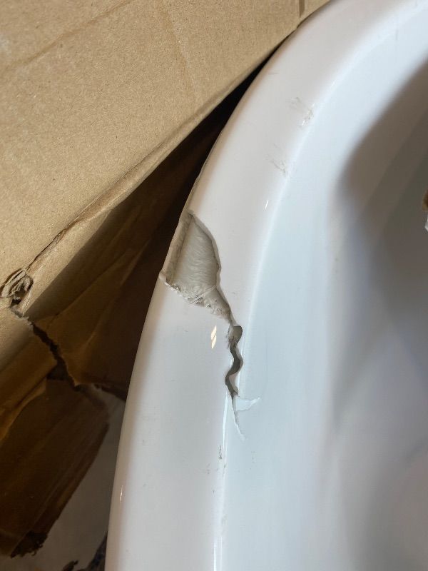 Photo 1 of *MAJOR DAMAGE*
WOODBRIDGE 67" Acrylic Freestanding Bathtub Contemporary Soaking White Tub with Brushed Gold Overflow and Drain,B0010-BG